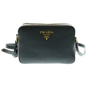 PRADA Vitello Phoenix Camera Shoulder Bag Black Leather